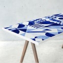 Thira geometric tiles - washable slef-adhesive vynil for tables terrace mediterranean style blue lokoloko