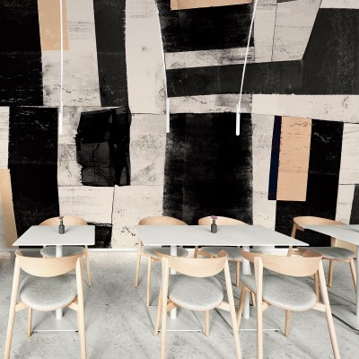 Tapies - vinilo lavable autoadhesivo opaco para paredes muebles cafeterias arte abstracto lokoloko