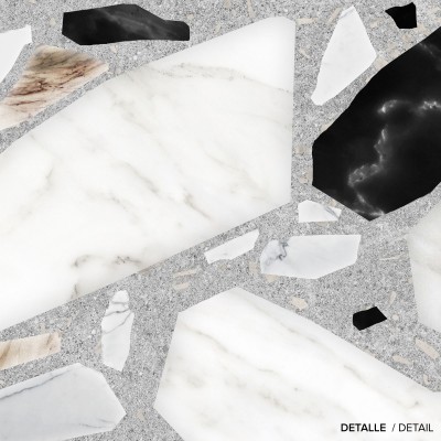 Celestia Terrazzo - washable self-adhesive opaque vynil for floor bathroom grey big stones rustic  