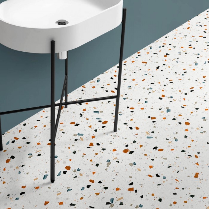 Terrazo Ducal - Vinilo autoadhesivo lavable para suelos de baño