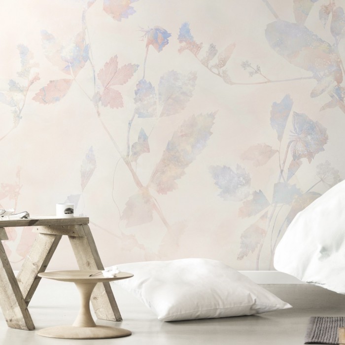 Aomori ecological self-adhesive pvc free wallpaper for bedroom walls floral warm pink violet lokoloko