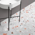 Orange and grey terrazzo - Vinyl for bathroom floor