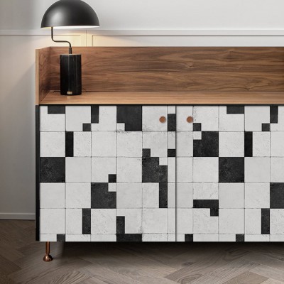 Cubic Ceramic- washable self-adhesive vinyl for furniture walls floors liquid sizes lokoloko