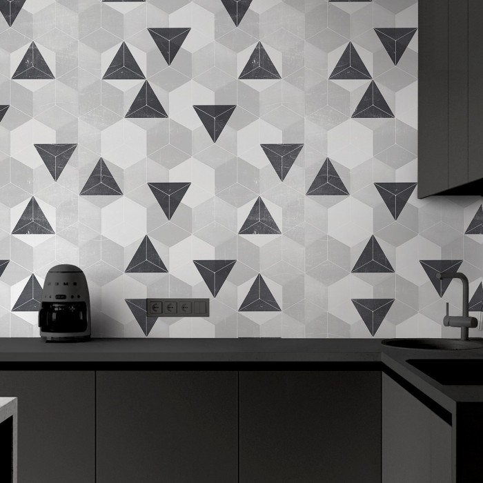 Gray Nordic Hexagons