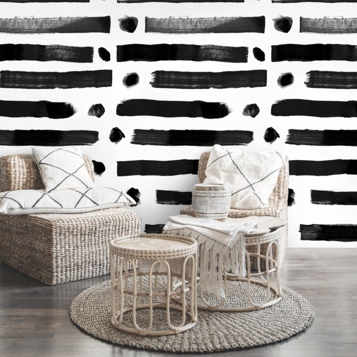 Brush lineal dots - Self-adhesive vinyl for living-room decoration and wall - Lokoloko