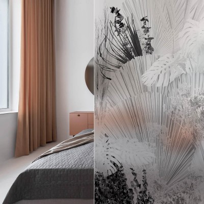 Blanca Dona - Washable translucent vinyl with ecological inks, for glass partition for bedrooms. Lokoloko