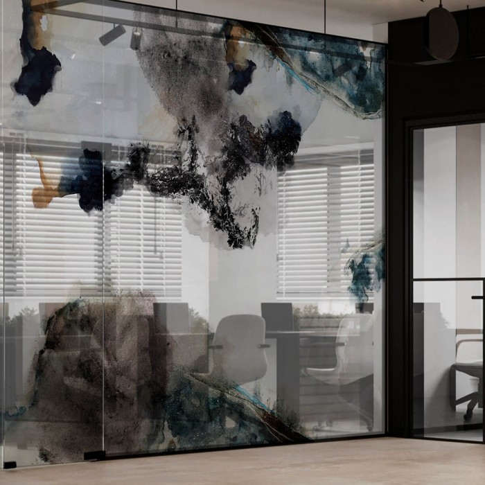Liquid - Mural de vinilo transparente autoadhesivo lavable para tabiques de cristal separador de oficinas. Lokoloko