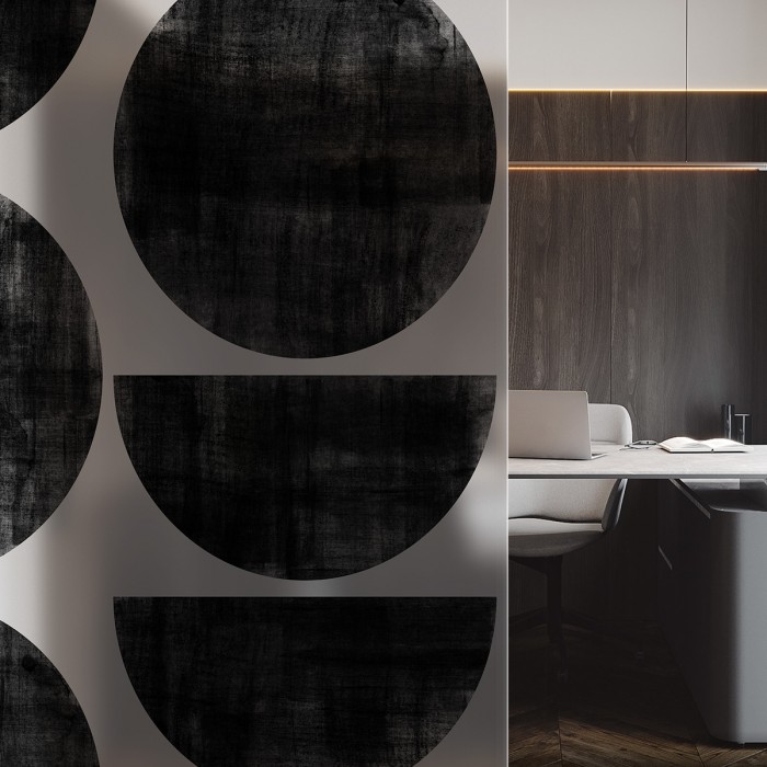 Ritmo - Mural de vinilo translúcido autoadhesivo lavable para tabiques de cristal separador de oficinas y dormitorios. Lokoloko