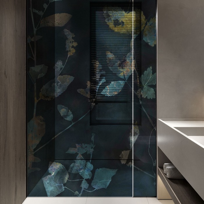 Nocturna - Mural de vinilo transparente lavable autoadhesivo para cristal de mampara en ducha y  baños. Lokoloko