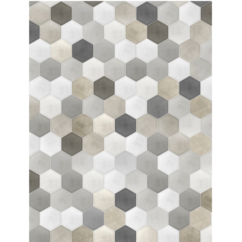 Hexagonal Ceramic Pattern 1. Matte Vinyl. 81x107cm