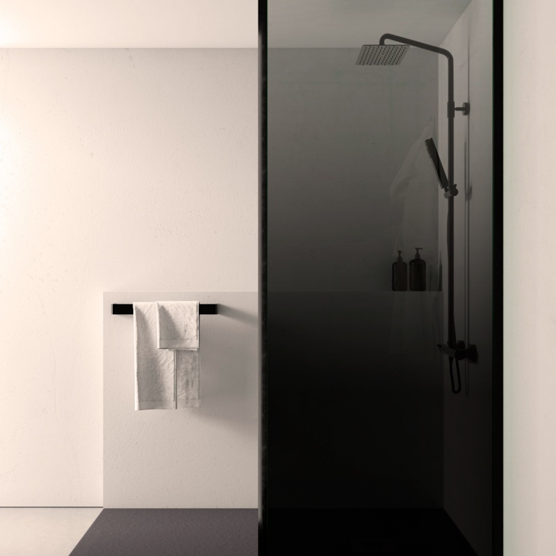Black gradient in washable transparent vinyl for glass and windows, shower screen or bathtub. Lokoloko