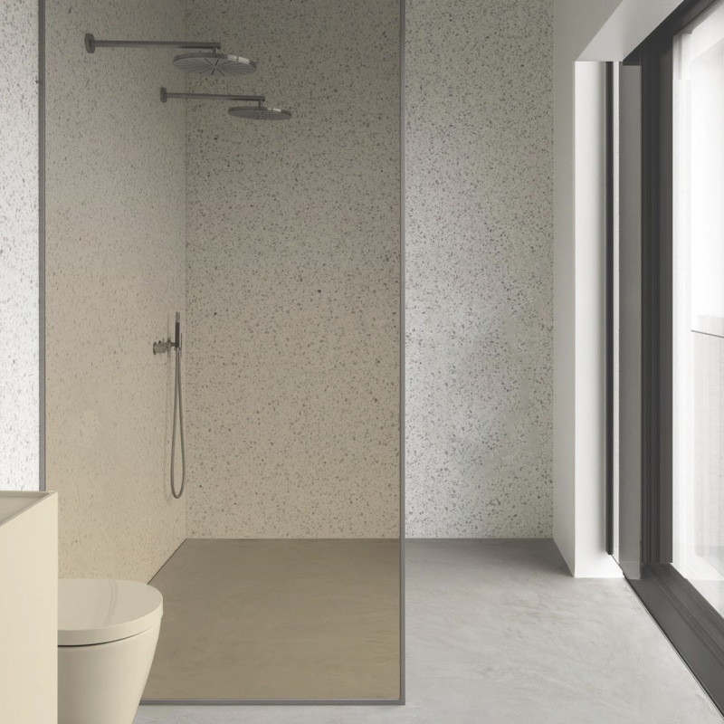 Khaki Gradient in washable Clear Glossy Vinyl for bathrooms, decorating and renewing a bathtub screen. Lokoloko