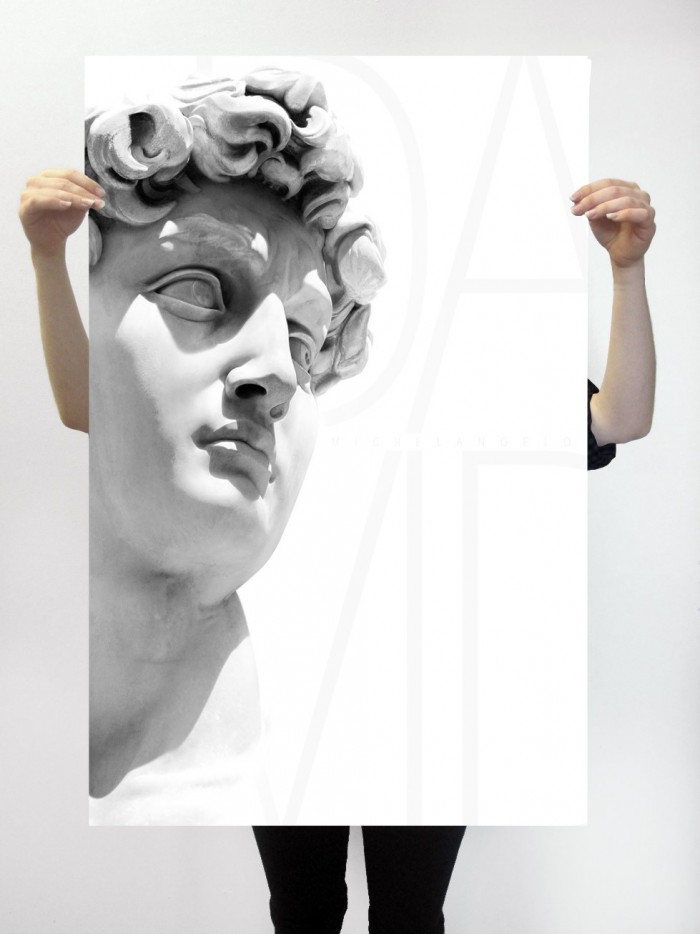 diseño de poster de escultura clásica