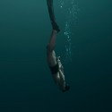 poster man submerged in the sea