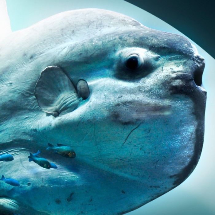 Poster fish of the sunfish in the sea