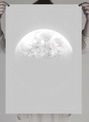 poster of the Moon in shades of gray