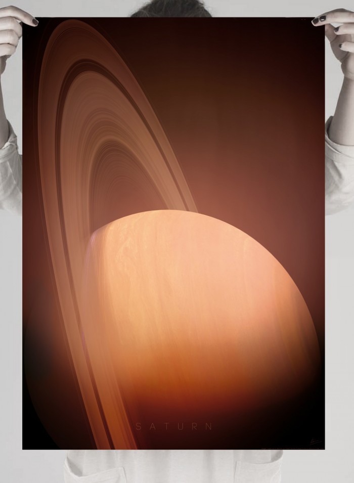 poster en impresión fotográfica del planeta Saturno