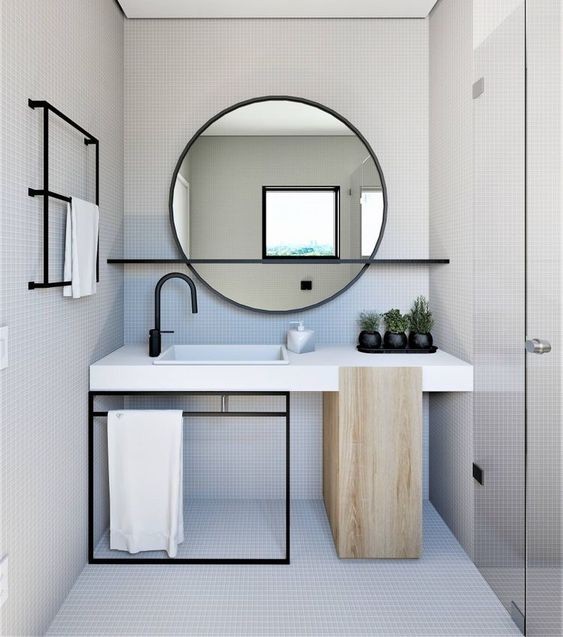 Enmarcar-muebles-y-espejos-de-bano-con-estructura-negra-de-linea-decoracion-interiores