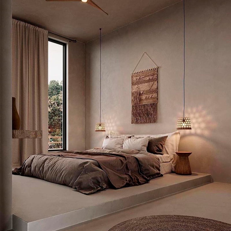 Iluminación minimalista en dormitorio